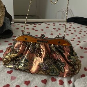 Floral Embroidered Evening Bag